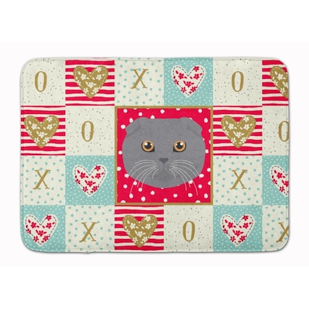 Carolines Treasures 19 x 27 in. Scottish Fold Cat Love Machine Washable Memory Foam Mat CK5158RUG
